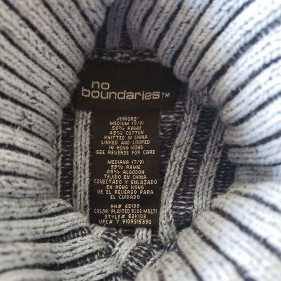 Vintage 90s No Boundaries Ribbed Turtleneck Sweater Size M Y2K Preppy Grunge - Picture 4 of 5